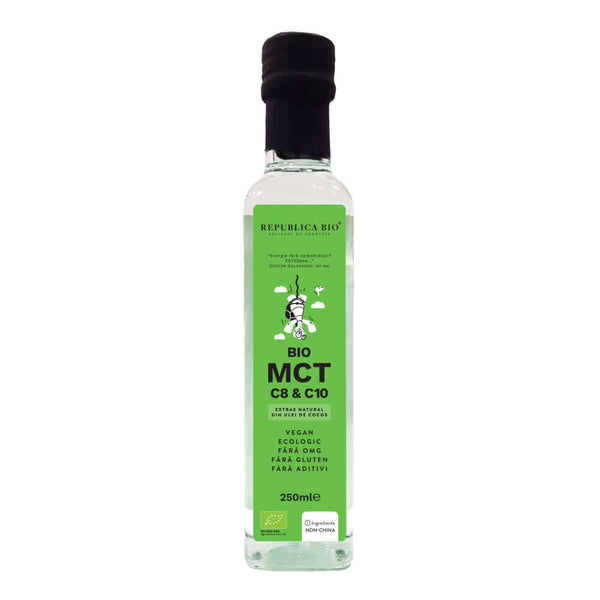 Bio MCT C8 & C10 extras natural din ulei de cocos, ecologic, fara gluten Republica BIO, 250ml